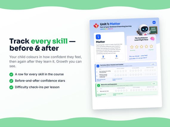 Unit reflection and certificate pages inside the Science 6 workbook