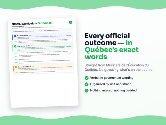 Parent dashboard and progress pages inside the Science and the Environment, Secondary 4 workbook