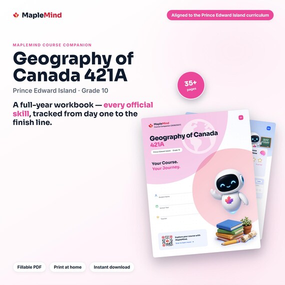 Geography of Canada 421A Course Companion — printable workbook and progress tracker for the Geography of Canada 421A curriculum