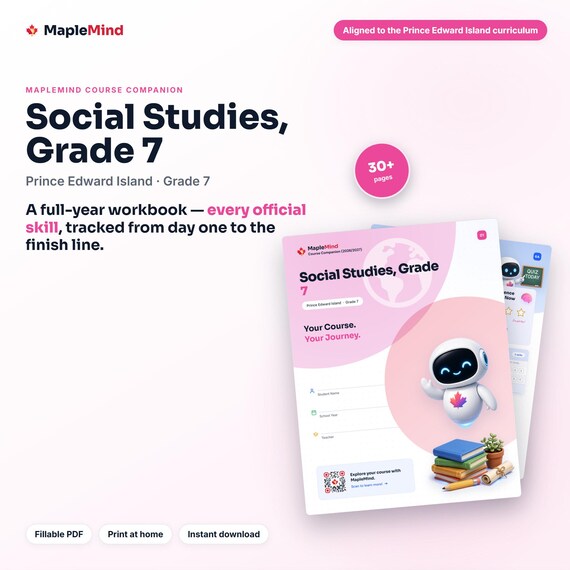 Social Studies, Grade 7 Course Companion — printable workbook and progress tracker for the Social Studies, Grade 7 curriculum