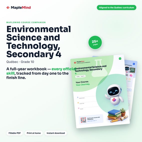 Environmental Science and Technology, Secondary 4 Course Companion — printable workbook and progress tracker for the Environmental Science and Technology, Secondary 4 curriculum