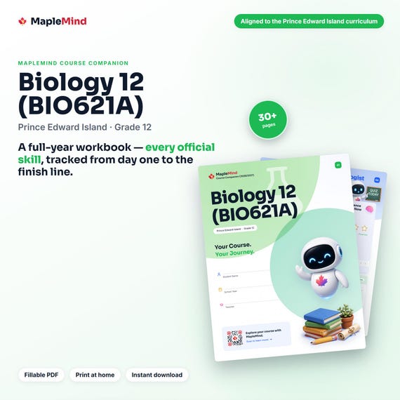 Biology 12 (BIO621A) Course Companion — printable workbook and progress tracker for the Biology 12 (BIO621A) curriculum