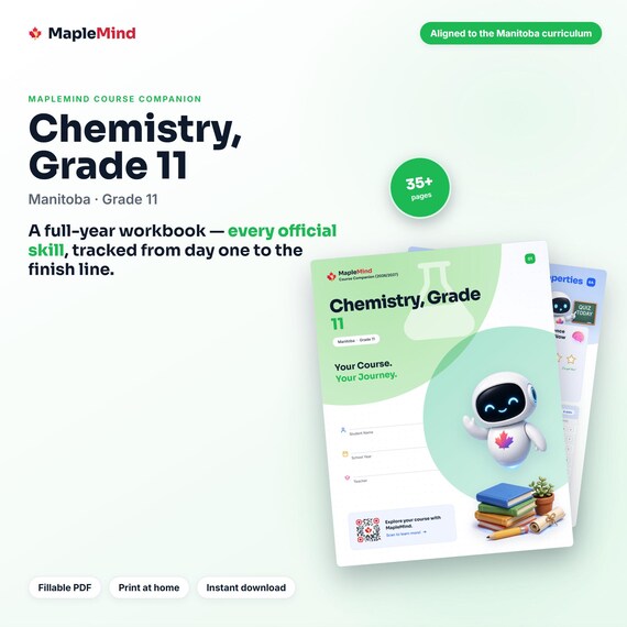 Chemistry, Grade 11 Course Companion — printable workbook and progress tracker for the Chemistry, Grade 11 curriculum