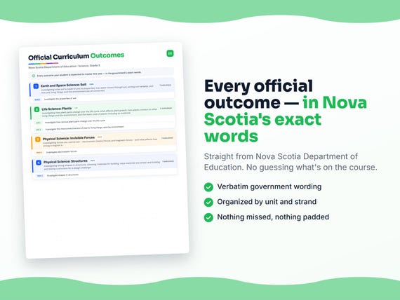 Parent dashboard and progress pages inside the Science, Grade 3 workbook