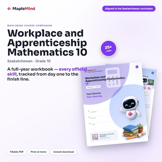 Workplace and Apprenticeship Mathematics 10 Course Companion — printable workbook and progress tracker for the Workplace and Apprenticeship Mathematics 10 curriculum