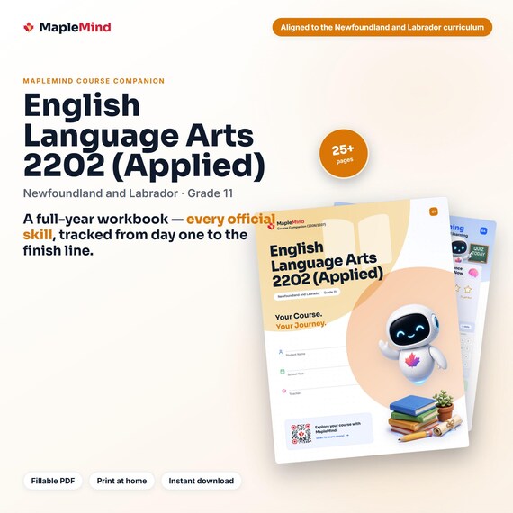 English Language Arts 2202 (Applied) Course Companion — printable workbook and progress tracker for the English Language Arts 2202 (Applied) curriculum