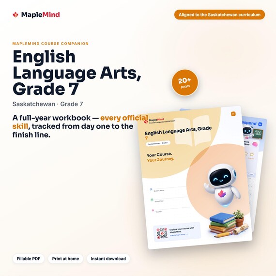 English Language Arts, Grade 7 Course Companion — printable workbook and progress tracker for the English Language Arts, Grade 7 curriculum