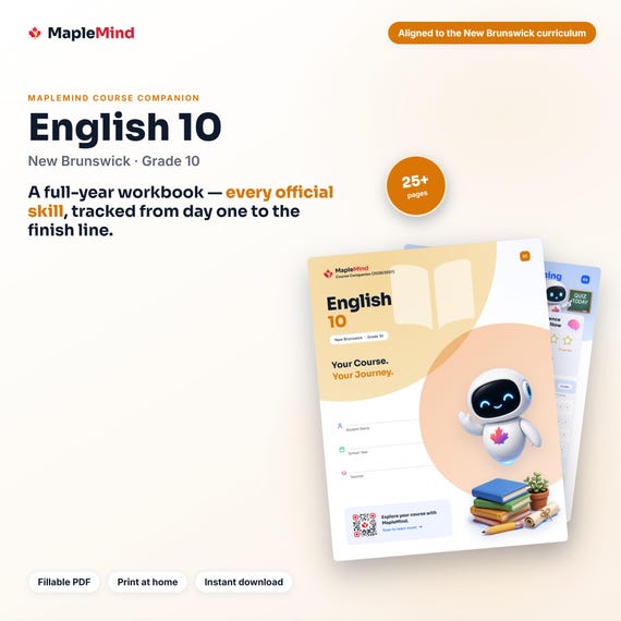 English 10 Course Companion — printable workbook and progress tracker for the English 10 curriculum