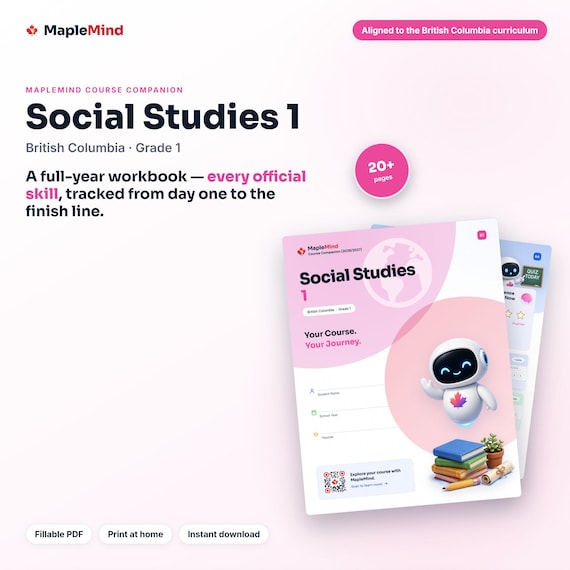 Social Studies 1 Course Companion — printable workbook and progress tracker for the Social Studies 1 curriculum