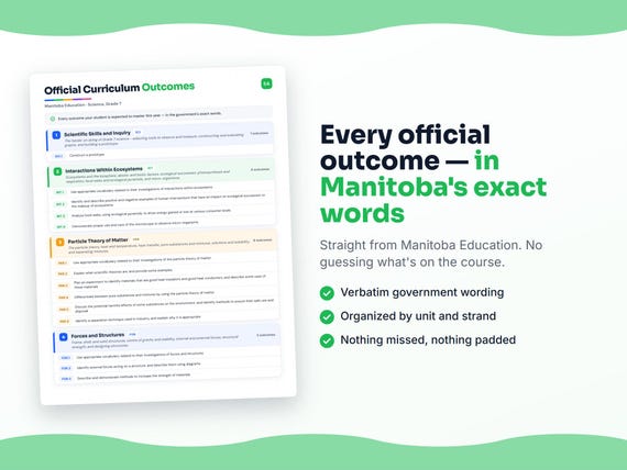 Parent dashboard and progress pages inside the Science, Grade 7 workbook