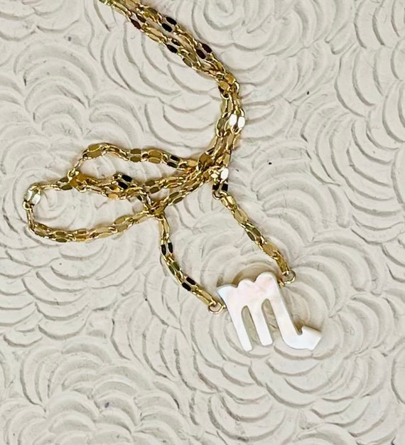 Mother of sale pearl zodiac necklace