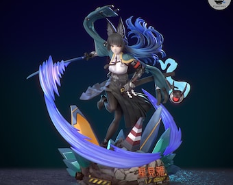 Hoshimi Miyabi Resin Figure Kit, Zenless Zone Zero, 1/7 Scale, Unpainted Grey, 281mm Tall