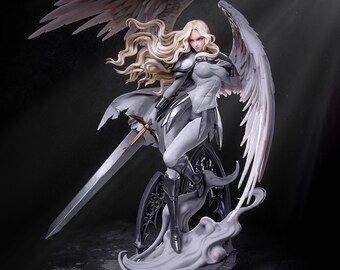 Teresa Figure, Claymore, 1/8 Scale Resin Model Kit, Unpainted Grey, Winged Swordswoman Statue