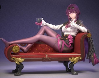 Kafka, Honkai: Star Rail, 1/8 Scale Resin Figure Kit, Chaise Lounge Diorama, Unpainted Grey