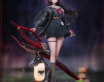 Chisa Resin Figure Kit, Wuthering Waves, 1/7 Scale, Unpainted, 238mm Anime Statue with Capybara