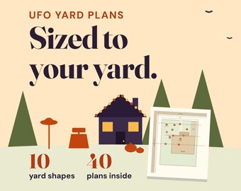 Plan för utomhusträdgård för Halloween | Alien Invasion | 40 skalenliga kartor (digital nedladdning)