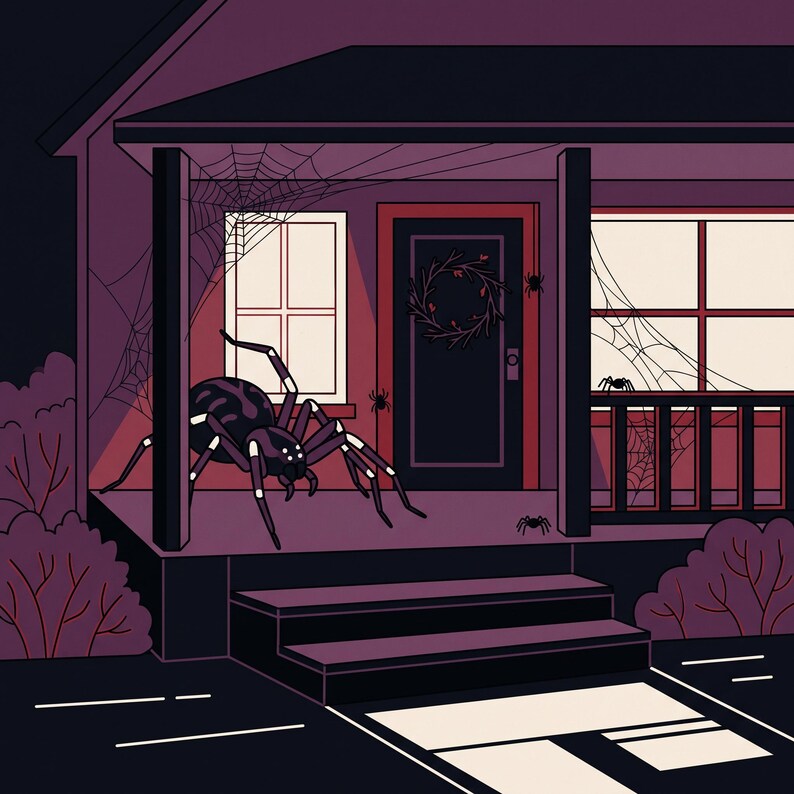 Utomhus Halloween spindeldekoration skalenlig trädgårdsplan | 40 layoutguider, inköpslista (digital nedladdning) bild 3