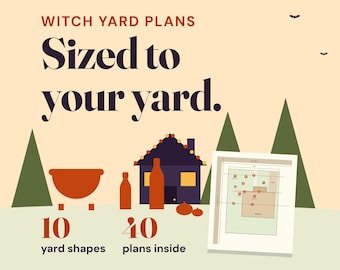 Skalenlig plan för Halloween-häxgård | 40 utomhusvisningsguider (digital nedladdning)