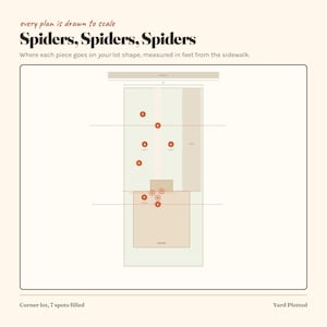 Utomhus Halloween spindeldekoration skalenlig trädgårdsplan | 40 layoutguider, inköpslista (digital nedladdning) bild 14