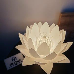 Warmweiße Zen-Lotuslampe – 3D-gedrucktes Lotusblumen-Nachtlicht – Stimmungsleuchte im Naturstil – Zen-Dekorationsgeschenk