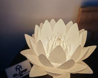 Warmwitte Zen Lotus Lamp – 3D-geprinte LED Lotusbloem Nachtlampje – Decoratieve Nachtlamp voor de Slaapkamer – Handgemaakt Meditatiecadeau.