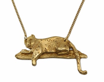 Gilda the Leopard     -  gold plated leopard necklace