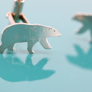 Polar Explorers                 - solid silver polar bear cufflinks