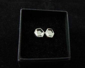 Honeycomb                                                                     - silver honeycomb stud earrings