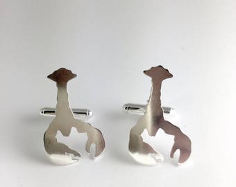 Put Your Claws Together                  - silver lobster cufflinks