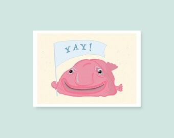 Yay! Blobfish Greeting Card