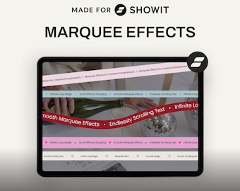 5 Marquee Effects for Showit | Animated Code Snippet Bundle | Showit Add-On | Website Designer