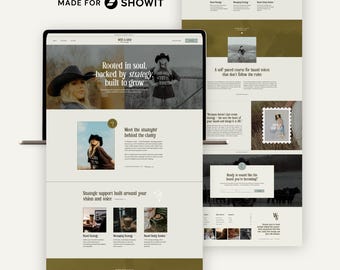 Showit Website Template for Creative Entrepreneurs, Coaches & Course Creators | Intentional, Bold, Western (Instant Download)