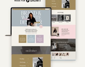 Showit Website Template for Brand and Web Designers | Portfolio and Services (Instant Download)