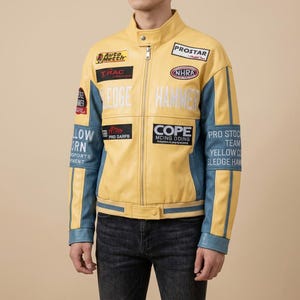 Unisex PU Leather Varsity Jacket, Embroidered Baseball  Vintage Bomber Jacket Streetwear Gift