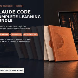 Claude Code E-Book-Bundle, 8 PDF-Anleitungen für Anfänger, Python, KI-Agenten, APIs, Datenanalyse, Excel und Finanzen