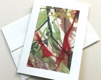 Hand painted greeting card / abstract / blank inside / one of a kind original art / C-235