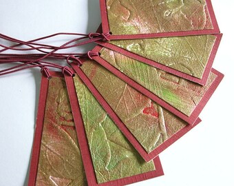 Étiquettes cadeaux en relief peintes à la main, lot de 6