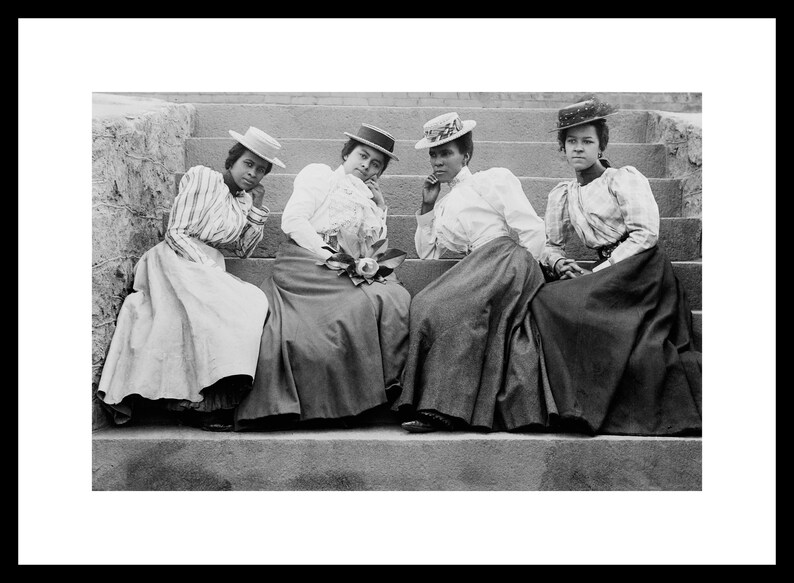 Four African American Women at Atlanta University c1900 Vintage Photo Reprint