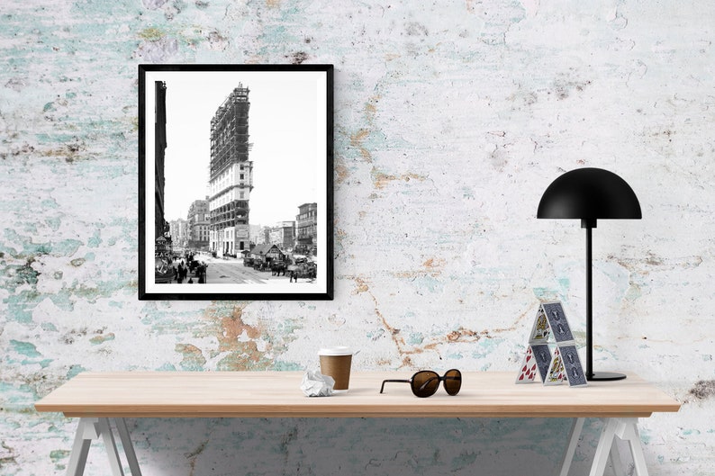 NYC c1904 Restored /& Enlarged Archival Photo Reprint Wall Decor Times Building Under Construction