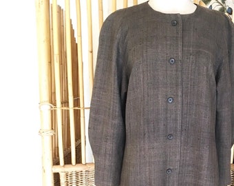 Vintage 60s Silk Coat Minimalist Silk Duster Coat Raw Silk Coat