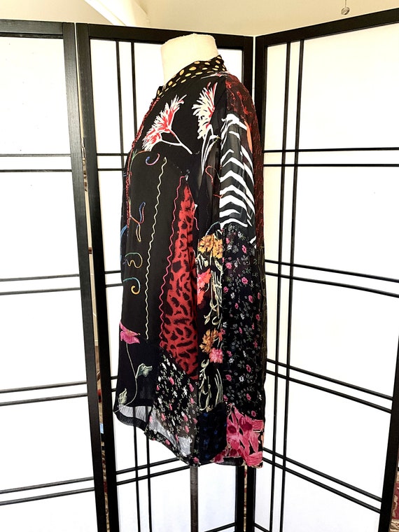 Vintage Patchwork Jacket Sacred Threads Sheer Ray… - image 7