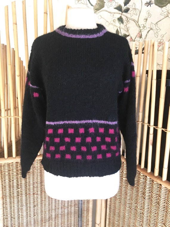 Vintage 80s Kilkenny Irish Wool Black Mohair Knit