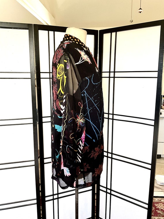 Vintage Patchwork Jacket Sacred Threads Sheer Ray… - image 5