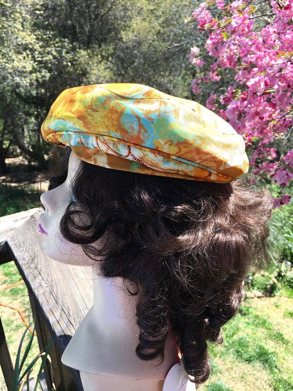 Vintage 60s Silk Newsboy Cap I Magnum Silk Twill … - image 3