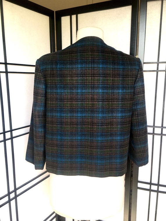 Vintage 60s Women’s Pendleton Wool Plaid Jacket B… - image 4