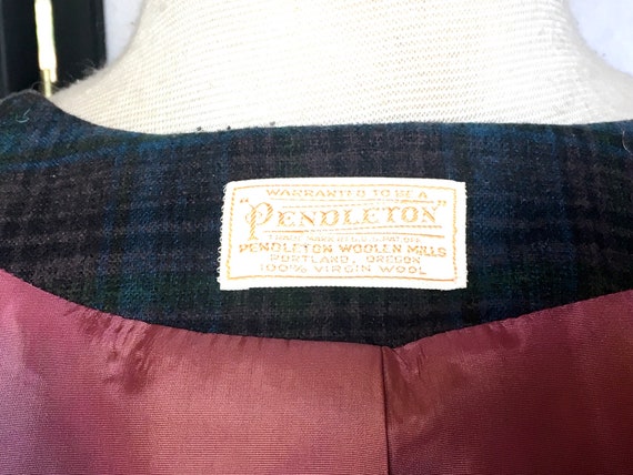 Vintage 60s Women’s Pendleton Wool Plaid Jacket B… - image 8