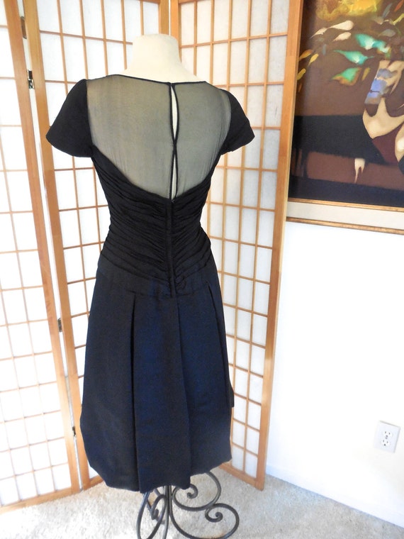 Vintage 50s Black Dress Mignon Paris Dress - image 2