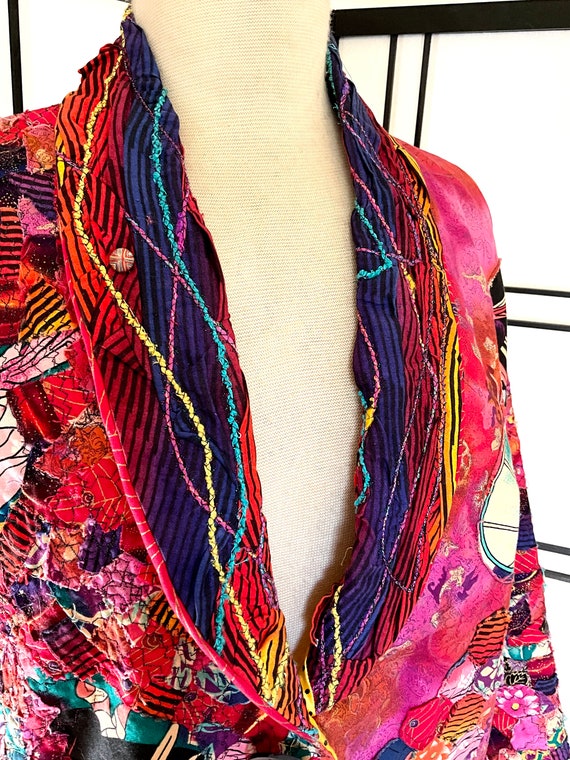 Vintage Quilted Jacket Patchwork Jacket Asian Sty… - image 2