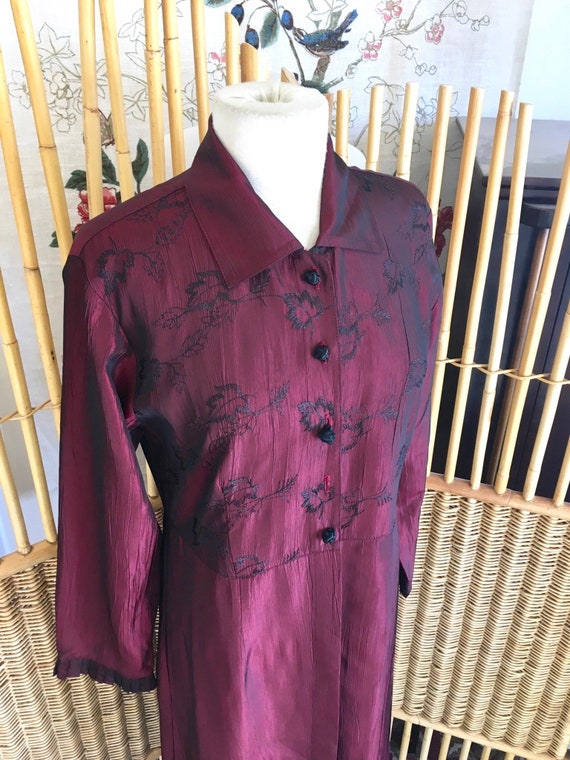 burgundy duster coat