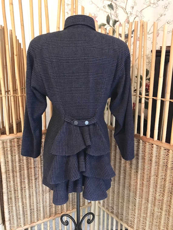 Vintage 80s Chantal Thomass Jacket Plaid Wool Jac… - image 2